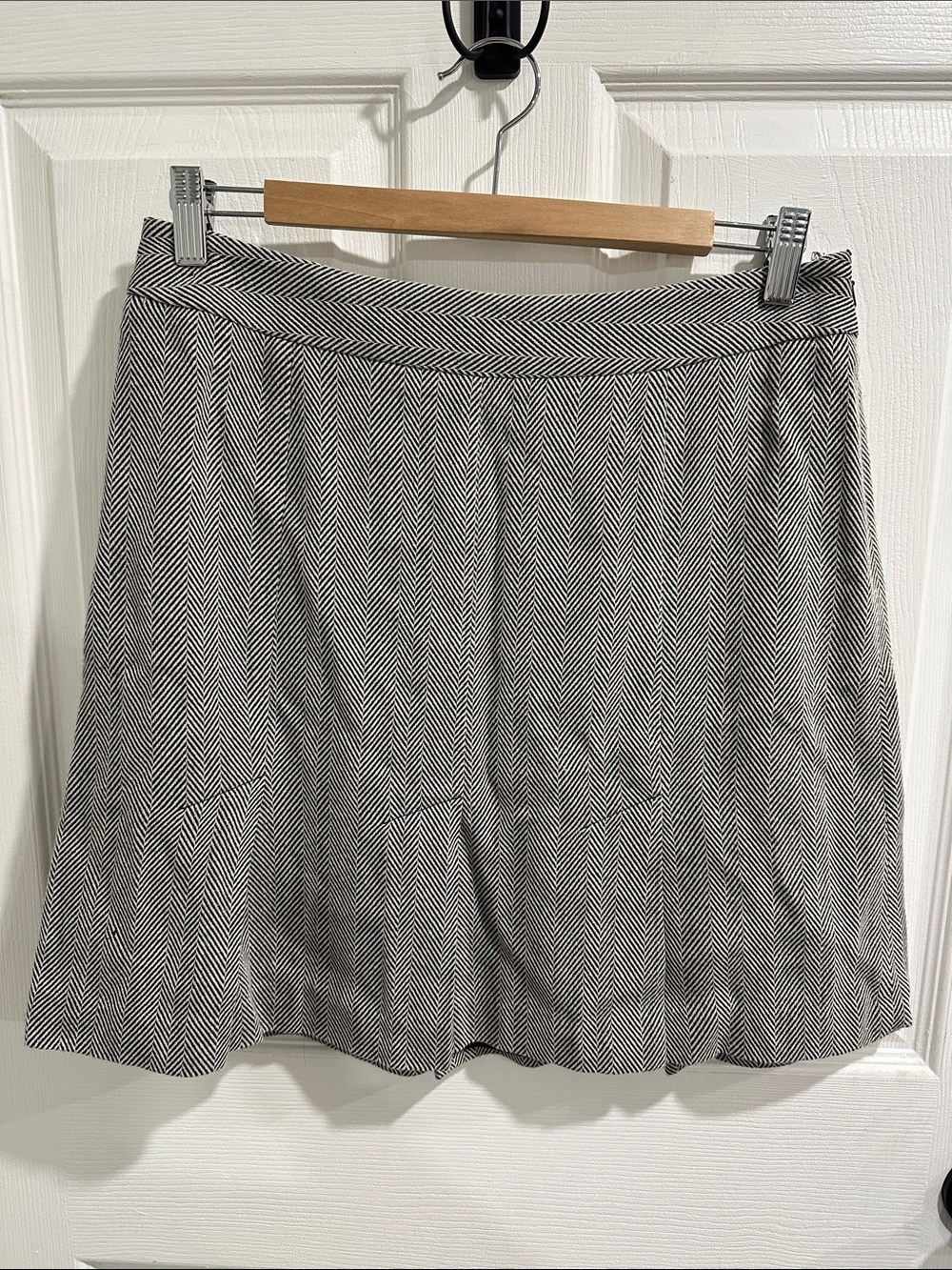 Ann Taylor LOFT Black and White Herringbone Skirt